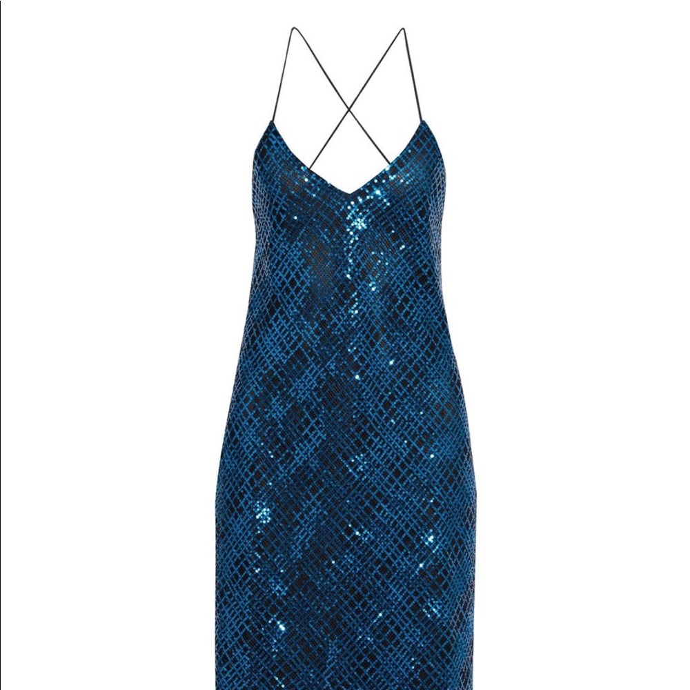 Michelle Mason Open-Back Sequined Tulle Slip Dress - Picture 2 of 7
